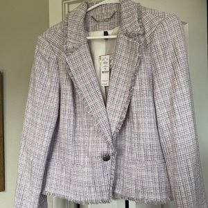 White House Black market purple tweed blazer